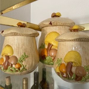 Vintage Mushroom Canisters (Set of 5)